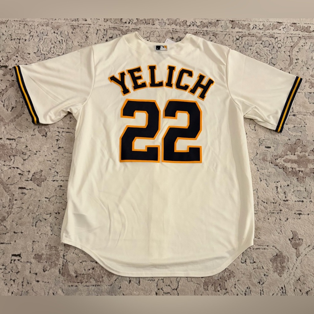 Nike Authentic Milwaukee Brewers Christian Yelich #22 Cream Jersey Mens Sz: L - Picture 4 of 5